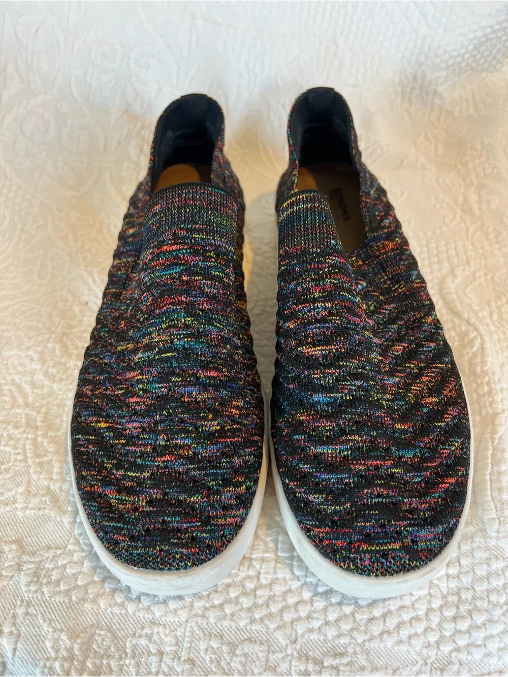 💙 Sonoma Goods For Life Catahoula Slip-On Sneakers Black Multicolor Knit Size 10